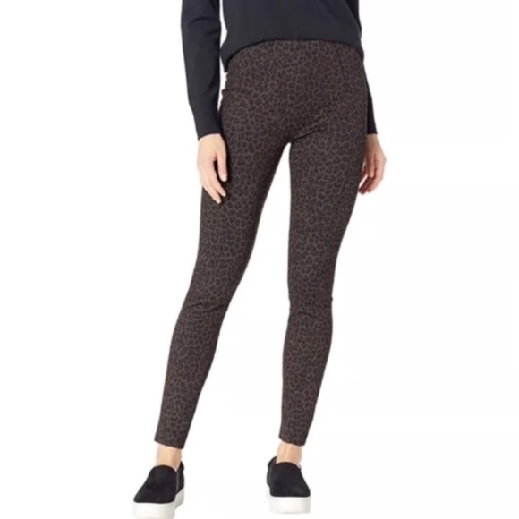 Liverpool Plus Sz 16W Leopard Print Leggings Pants Brown Pull On Stretch - Picture 1 of 9